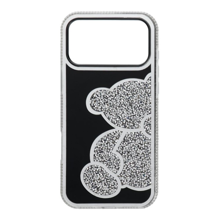 Etui na iPhone 17 Pro Max / 18 Pro Max (low camera edge) Teddy Bear srebrne