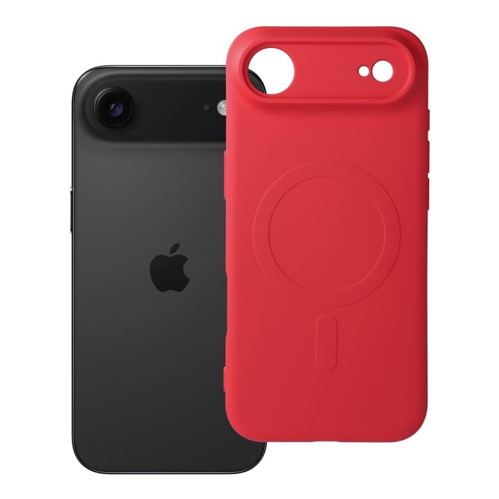 Case for iPhone 17 AIR Silicone Mag Cover compatible with MagSafe (camera protection) red