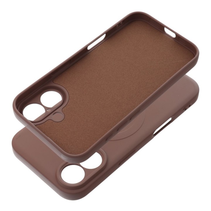 Чехол для iPhone 17 AIR Silicone Mag Cover совместимый с MagSafe (camera protection) коричневый