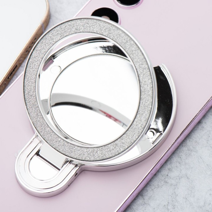 Стойка для телефона CIRCLE MIRROR - наклеиваемая - серебристая