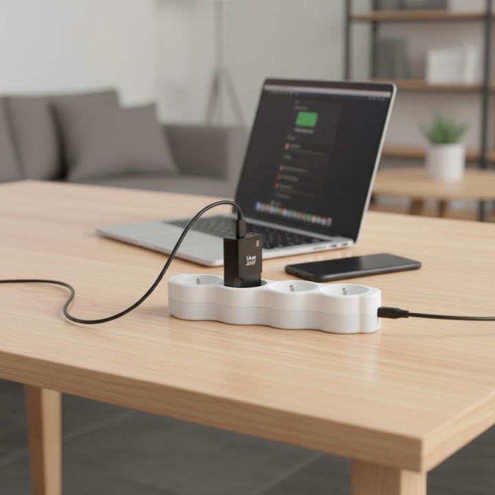 Мережевий зарядний пристрій для телефону Blue Star Slim GaN USB C + USB A QC4.0 PD 3A 25W TFK-SC-25WAC чорний