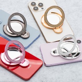 Stojak for phone CIRCLE MIRROR - stick-on - pink