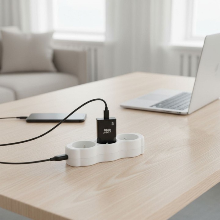 Сетевое зарядное устройство для телефона Blue Star Slim GaN USB QC4.0 PD 3A 20W TFK-SC-20WPD черное