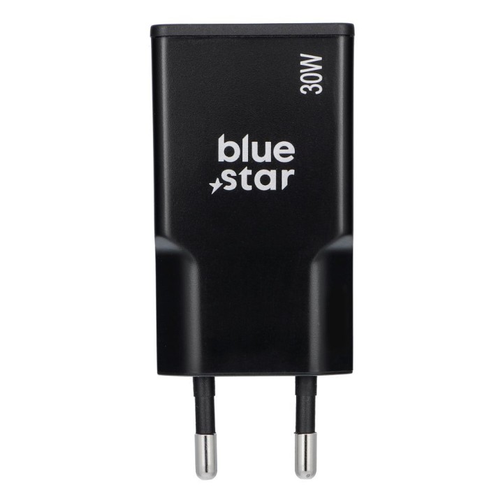 Wall charger for phone Blue Star Slim GaN 2 x USB C QC4.0 PD 3A 30W TFK-SC-30WCC black