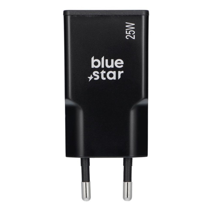 Мережевий зарядний пристрій для телефону Blue Star Slim GaN USB C + USB A QC4.0 PD 3A 25W TFK-SC-25WAC чорний
