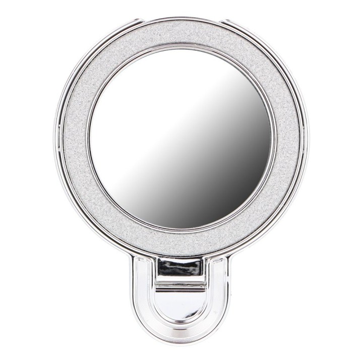 Stojak na telefon CIRCLE MIRROR - naklejany - srebrny