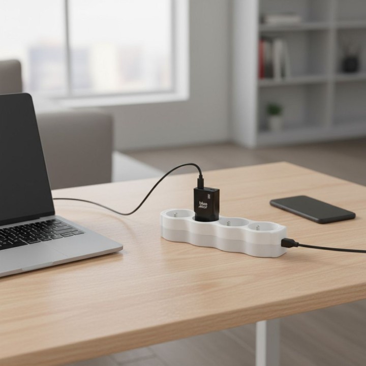 Wall charger for phone Blue Star Slim GaN 2 x USB C QC4.0 PD 3A 30W TFK-SC-30WCC black