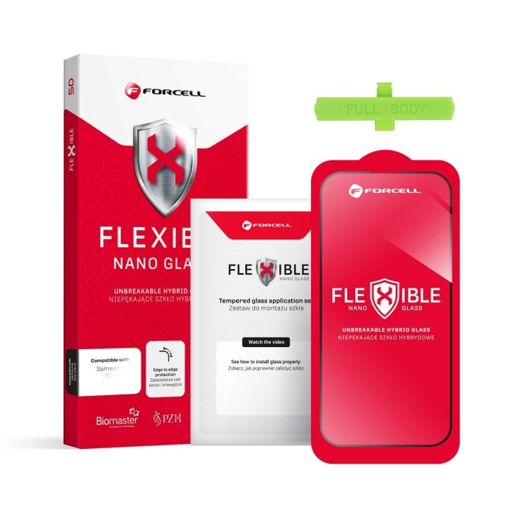 Szkło hybrydowe 5D do iPhone 17 PRO MAX  / 18 PRO MAX Forcell Flexible czarne