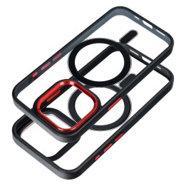 Чохол для iPhone 17 Pro Max / 18 Pro Max (low camera edge) Color Edge Mag Cover сумісний із MagSafe чорно-червоний