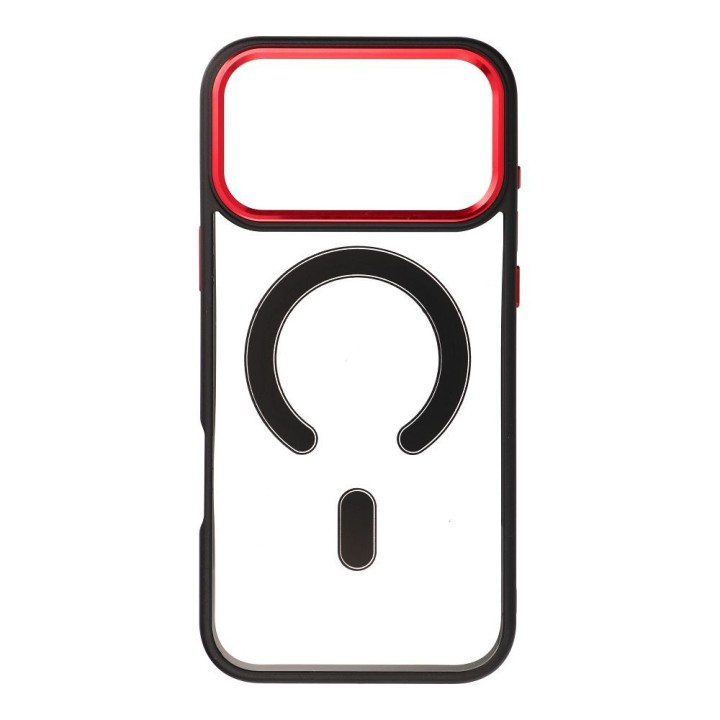 Чохол для iPhone 17 Pro Max / 18 Pro Max (low camera edge) Color Edge Mag Cover сумісний із MagSafe чорно-червоний