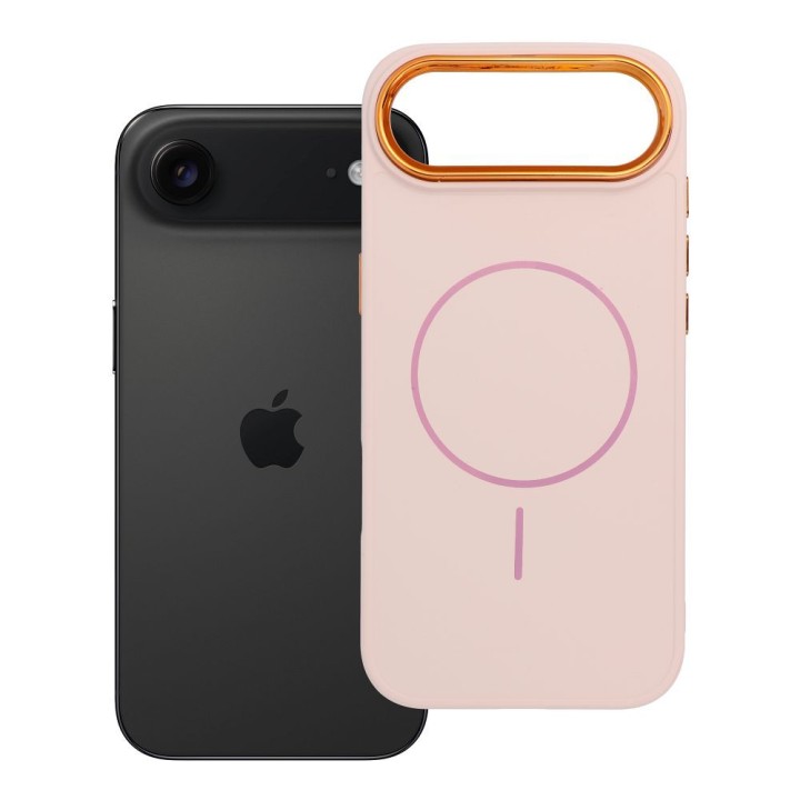 Case for iPhone 17 AIR Frame Mag Cover compatible with MagSafe powder pink