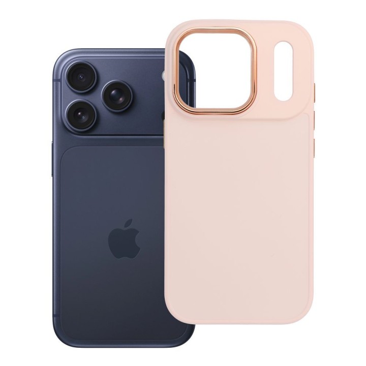 Чехол для iPhone 17 Pro / 18 Pro (low camera edge) Frame пудрово-розовый