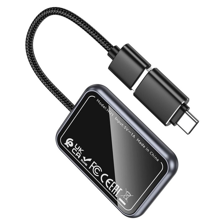 Бездротовий адаптер CarPlay Hoco USB A / USB C HU1 чорний