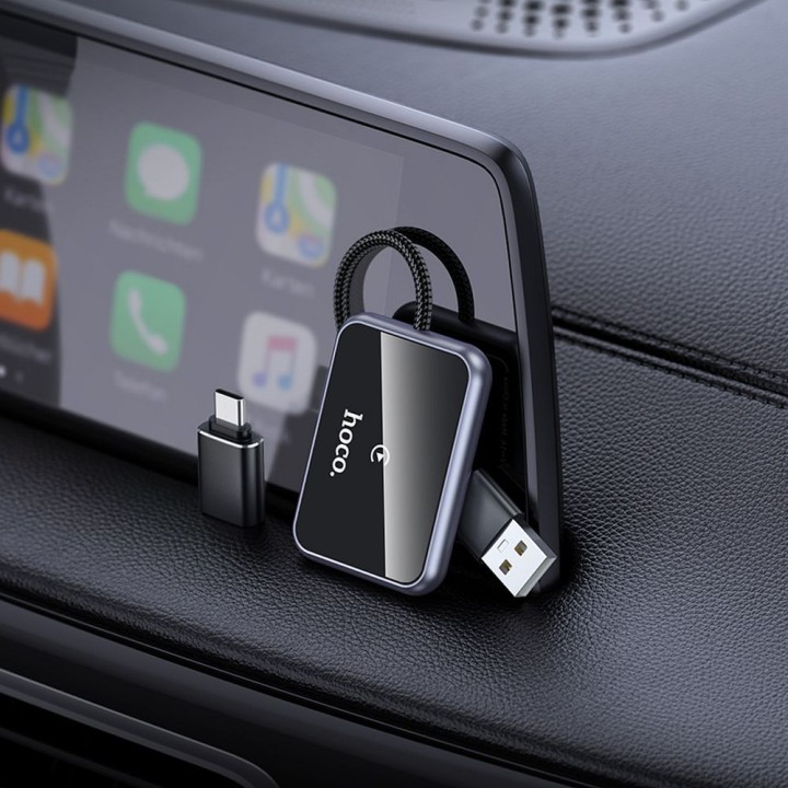 Бездротовий адаптер CarPlay Hoco USB A / USB C HU1 чорний