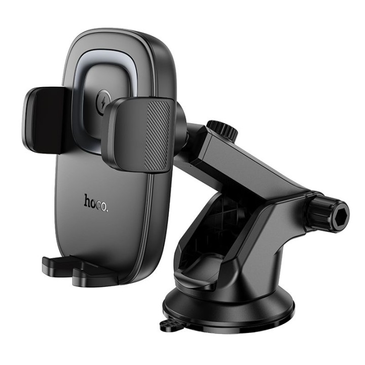 Car phone holder with wireless charging Hoco 15W for dashboard HW32 black