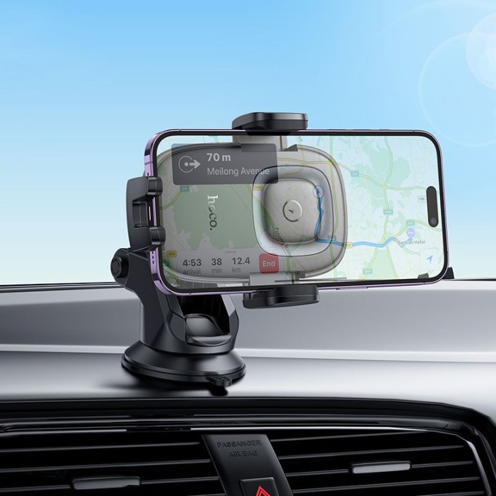 Car phone holder with wireless charging Hoco 15W for dashboard HW32 black
