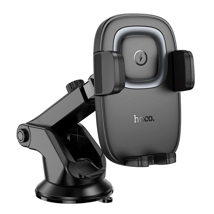 Car phone holder with wireless charging Hoco 15W for dashboard HW32 black