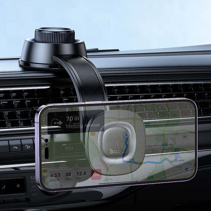 Car phone holder with wireless charging Hoco 15W for dashboard HW31 black