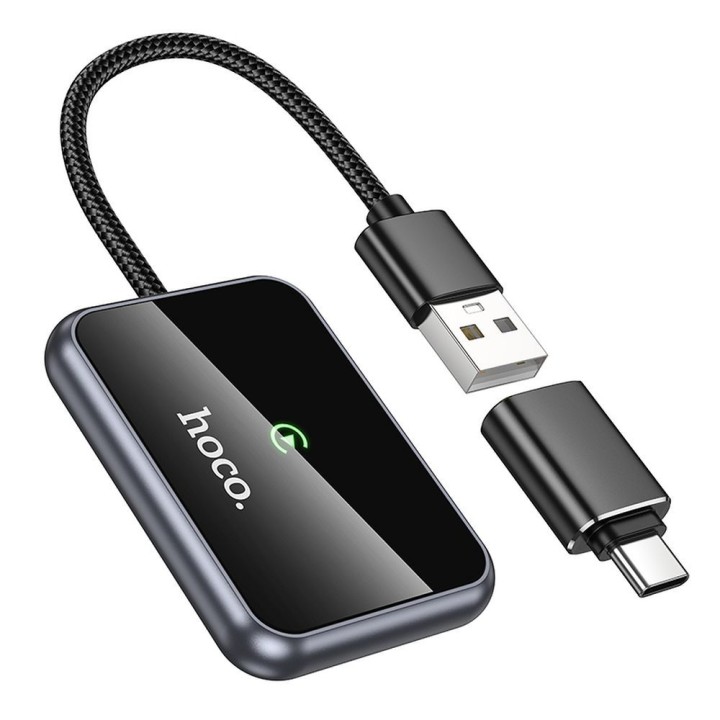Бездротовий адаптер CarPlay Hoco USB A / USB C HU1 чорний
