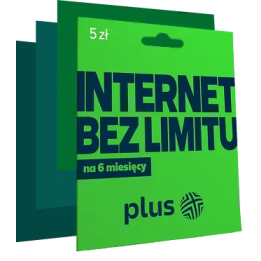 Стартовая SIM-карта PLUS 5 zł безлимитный интернет