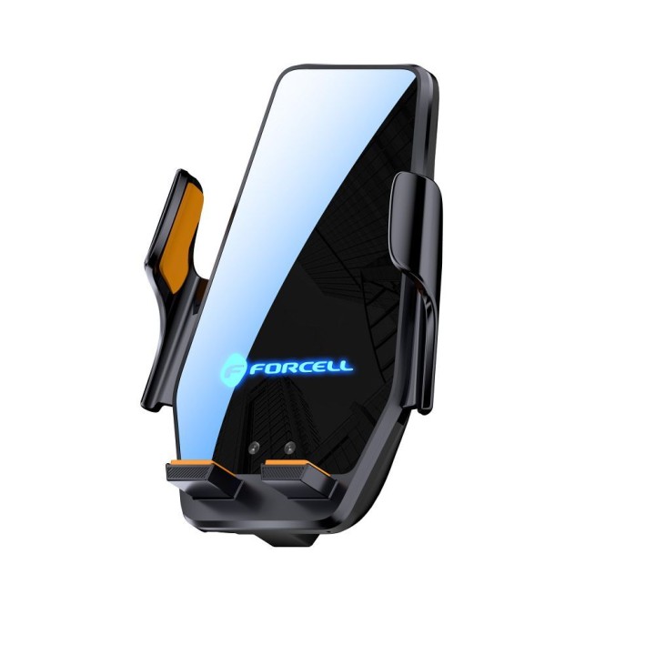 Phone holder for car wireless Forcell F-Grip HS6 15W for windscreen / air vent black