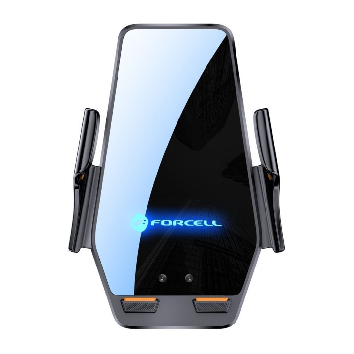 Phone holder for car wireless Forcell F-Grip HS6 15W for windscreen / air vent black