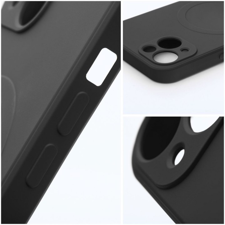 Чехол для Samsung A17 / A18 Silicone Mag Cover совместимый с MagSafe (camera protection) черный