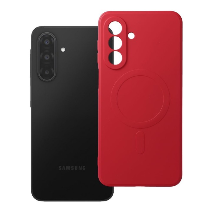 Case for Samsung A17 / A18 Silicone Mag Cover compatible with MagSafe (camera protection) red