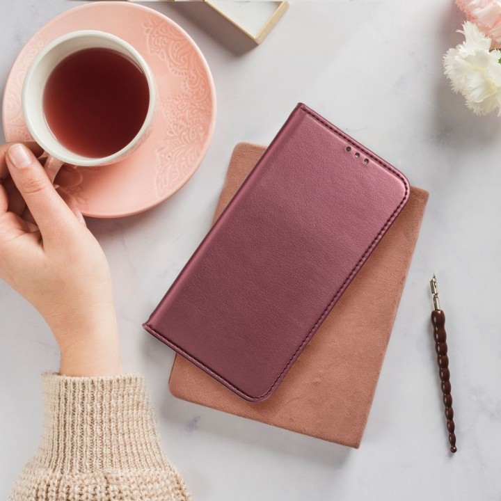 Flip case for Samsung A14 4G / A14 5G Smart Magneto burgundy