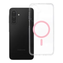 Чехол для Samsung A17 / A18 Drop Glue Colorful Ring Mag Cover совместимый с MagSafe розовый