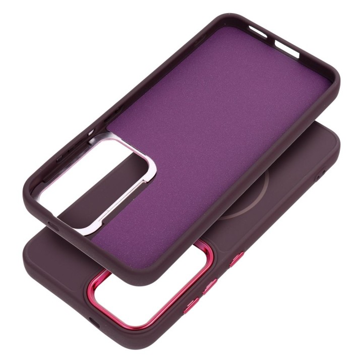 Etui na Samsung A07 / A08 Frame Mag Cover zgodne z MagSafe fioletowe