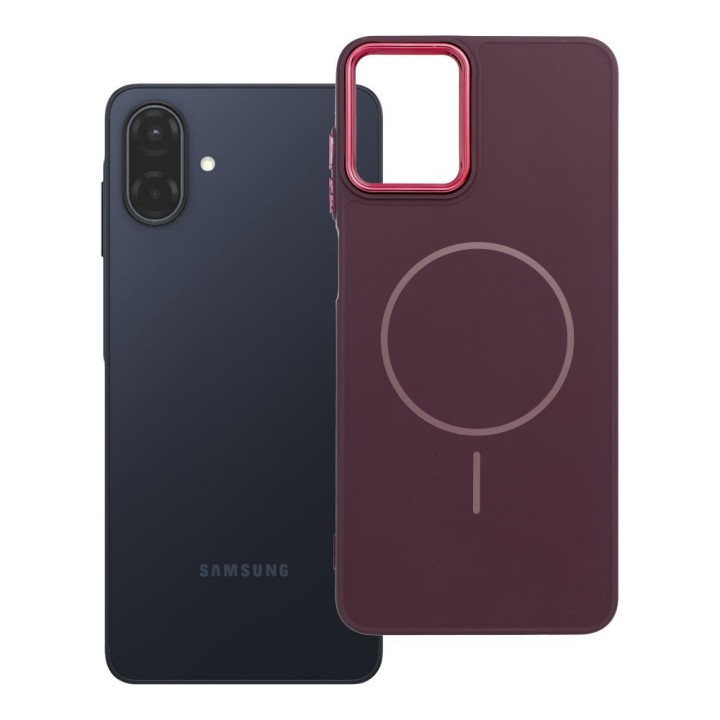 Case for Samsung A07 / A08 Frame Mag Cover compatible with MagSafe purple