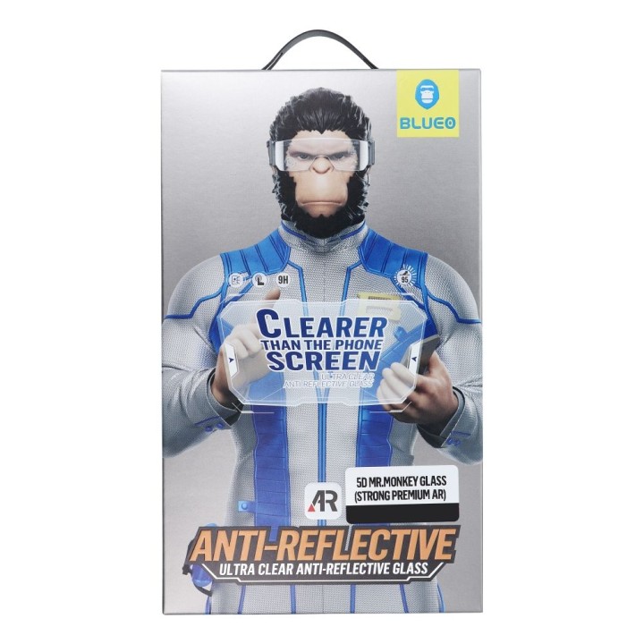 Tempered glass 5D for iPhone 17 PRO Mr. Monkey Glass (Strong Premium Ultra Clear AR) black