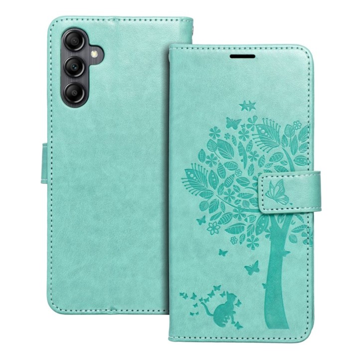 Flip case for Samsung A14 4G / A14 5G Mezzo Book tree green