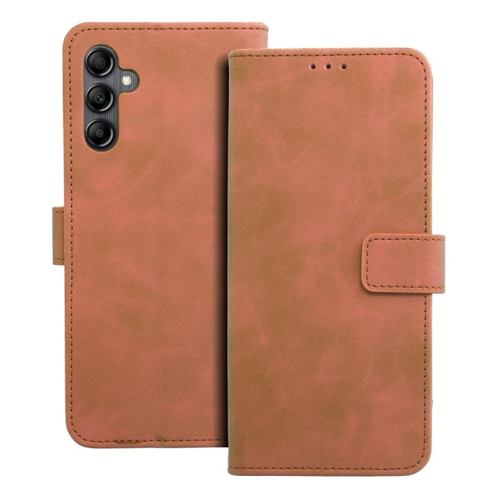 Чехол с клапаном для Samsung A14 4G / A14 5G Tender Book коричневый