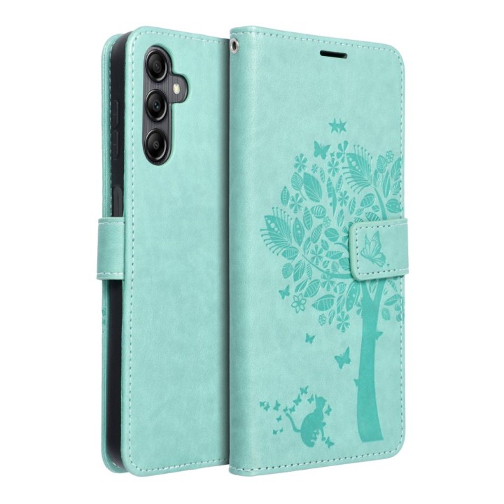 Etui z klapką na Samsung A14 4G / A14 5G Mezzo Book drzewo zielone
