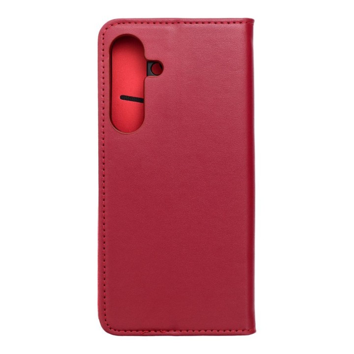 Etui z klapką na Samsung S25 FE Smart Pro Book skórzane bordowe