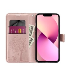 Чохол з клапаном для Samsung A34 5G Mezzo Book дерево рожеве золото