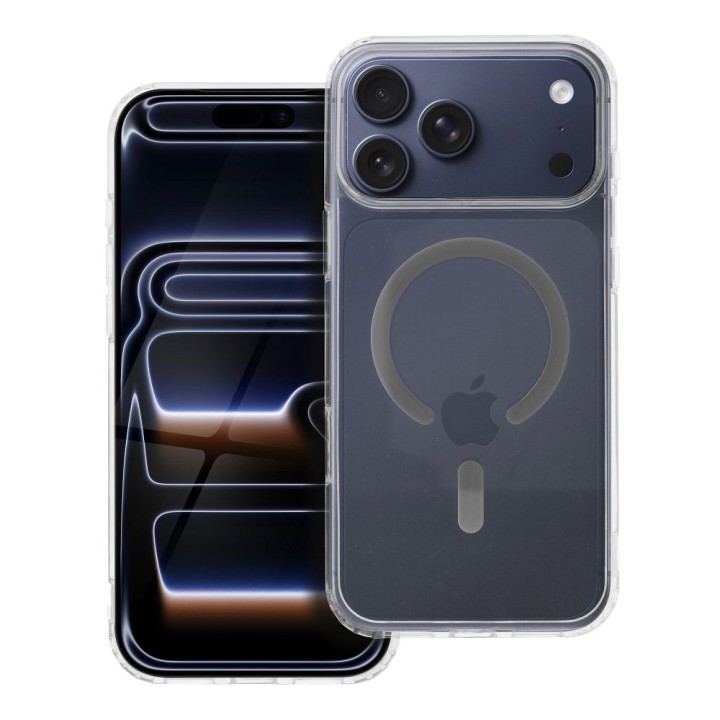 Case for iPhone 17 Pro Max / 18 Pro Max (low camera edge) Drop Glue Colorful Ring Mag Cover compatible with MagSafe grey