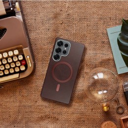 Case for Samsung S25 FE Gentleman Mag Cover MagSafe compatible brown