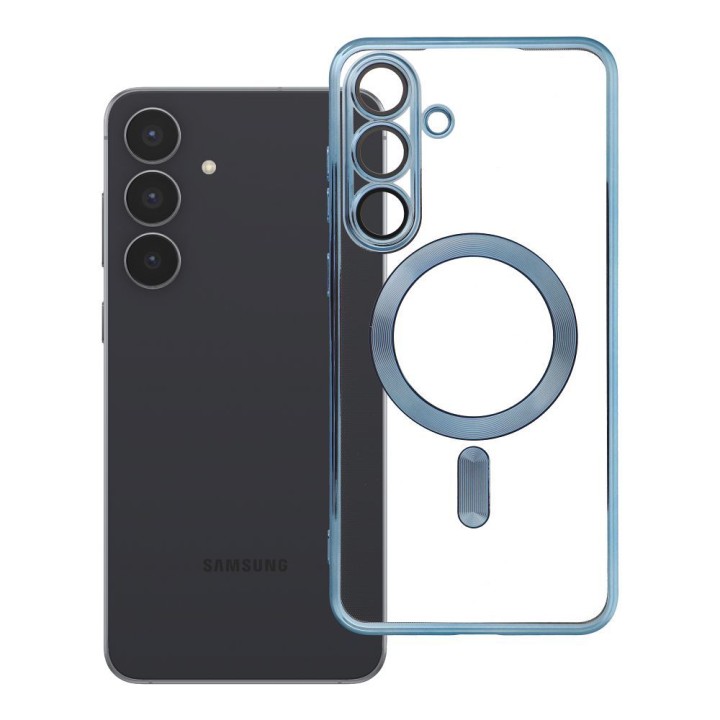 Case for Samsung S25 FE Electro Mag Cover compatible with MagSafe blue