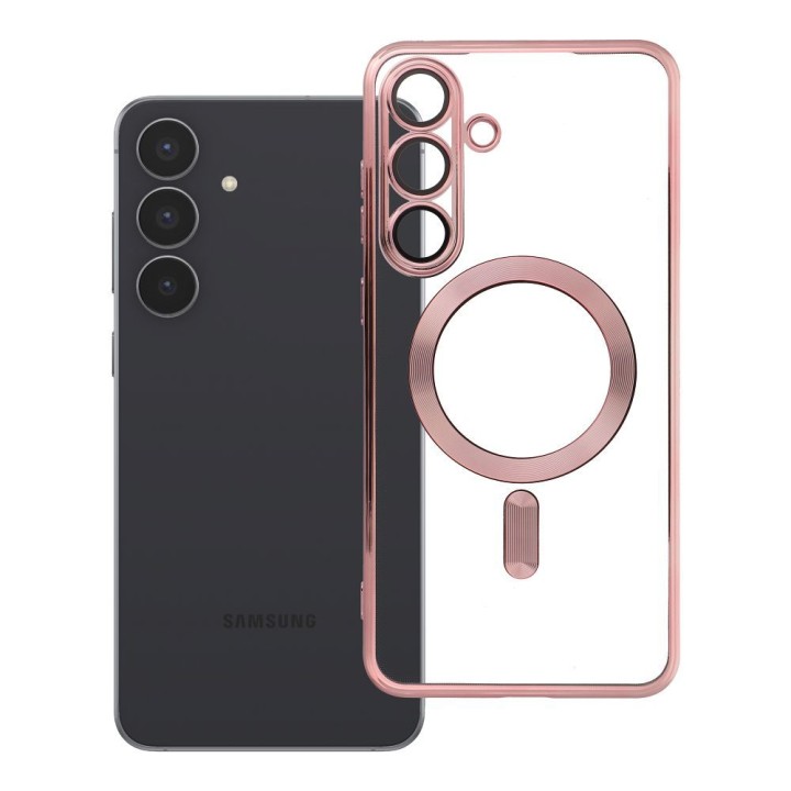 Case for Samsung S25 FE Electro Mag Cover compatible with MagSafe rose gold