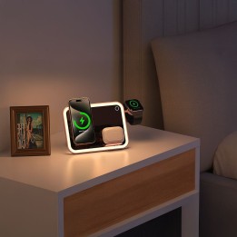 Forcell F-ENERGY Mag Mirror 3 in 1 15W беспроводное зарядное устройство, совместимое с MagSafe / Apple Watch / Samsung Watch / A
