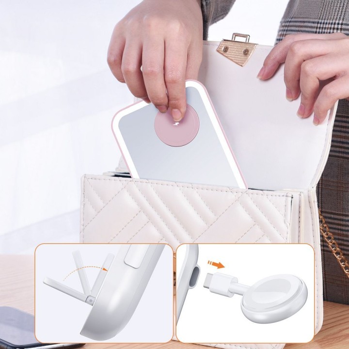 Forcell F-ENERGY Mag Mirror 3 in 1 15W ładowarka indukcyjna z kompatybilna z MagSafe / Apple Watch / Samsung Watch / Airpods