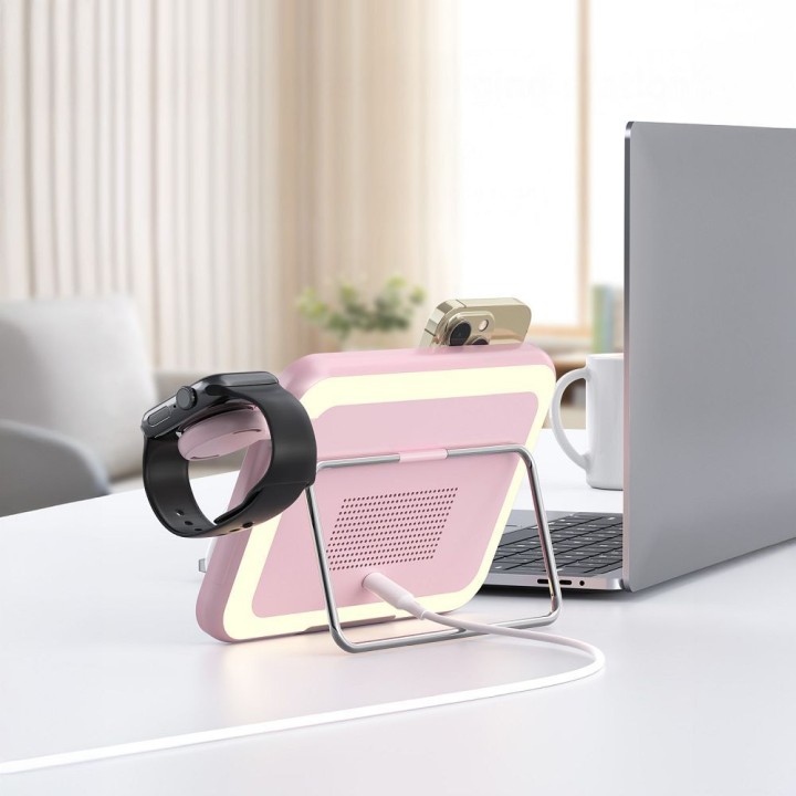 Forcell F-ENERGY Mag Mirror 3 in 1 15W ładowarka indukcyjna z kompatybilna z MagSafe / Apple Watch / Samsung Watch / Airpods