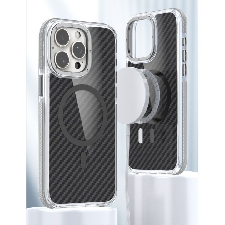 Etui na iPhone 16 Fiber zgodne z MagSafe szare