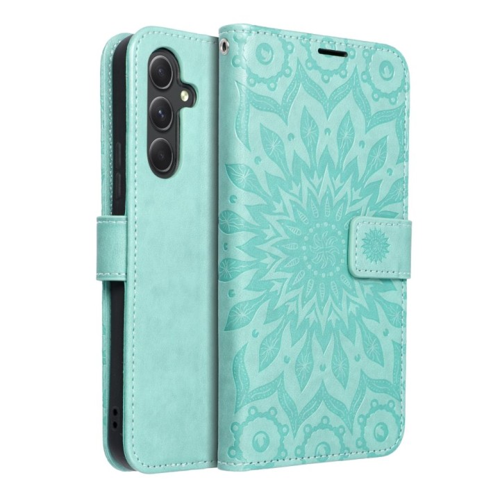 Flip case for Samsung A54 5G Mezzo Book mandala green