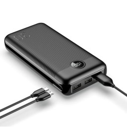 Зовнішній акумулятор (POWER BANK) VEGER L30 - 30 000mAh LCD Quick Charge PD 20W чорний (W3008PD)