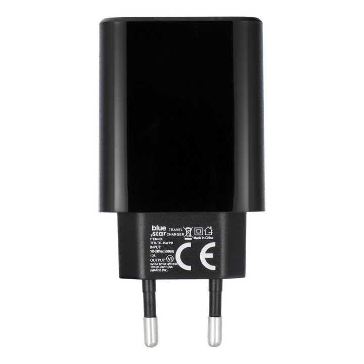 Wall charger for phone Blue Star USB C QC4.0 PD 3A 35W TFB-TC-35WPD black