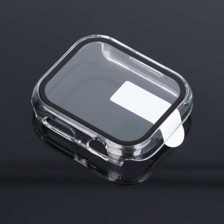 Case protective with glass Bestsuit Flexible for Apple Watch series 7/8/9-45mm - transparent